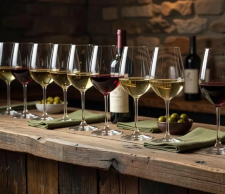 Curated wine selection served in glasses